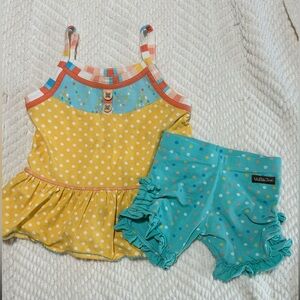 Matilda Jane Yellow and Blue Polka Dot Toddler Set